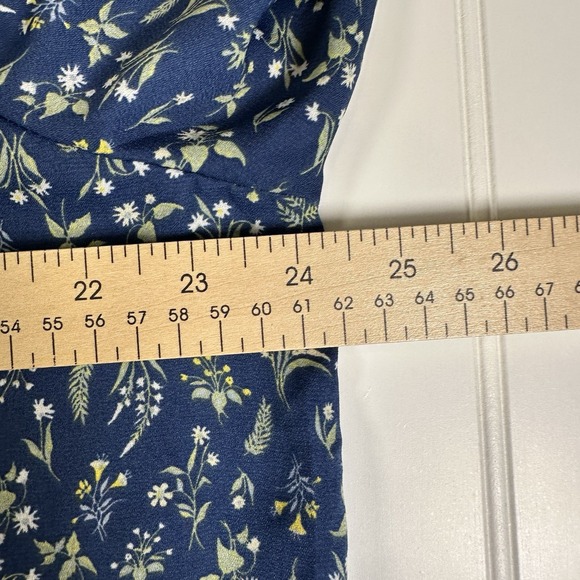 Jachs Girlfriend Women's Printed 3/4 Sleeve With Hidden Button Blouse Blue Sz L - Picture 6 of 6